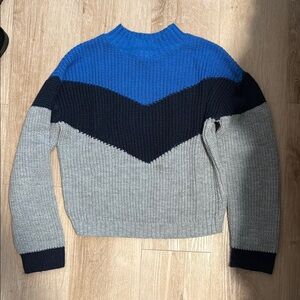 Colorblock Women's Sweater - Blue, Black, Gray